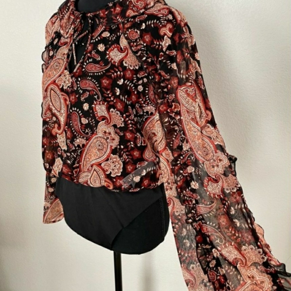 Zara Printed Ruffled Body Suit NWT - Picture 6 of 8